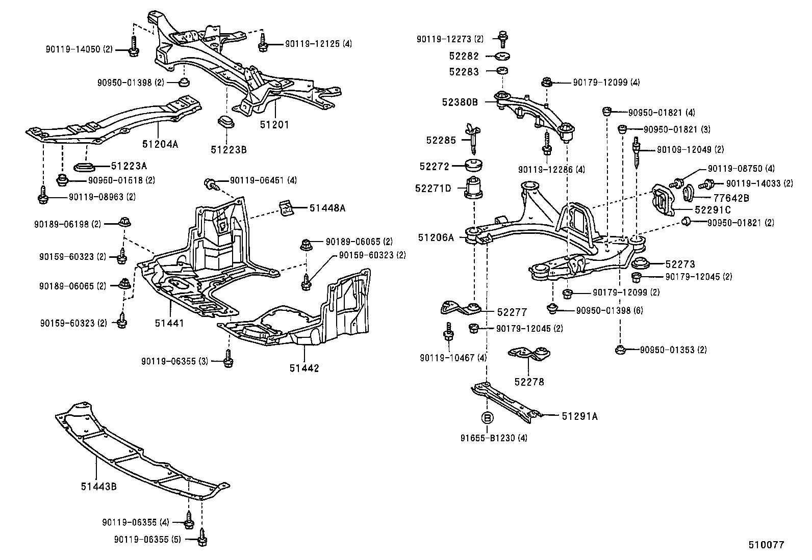 51201-20310 CROSSMEMBER SUB-ASSY, FRONT SUSPENSION product image