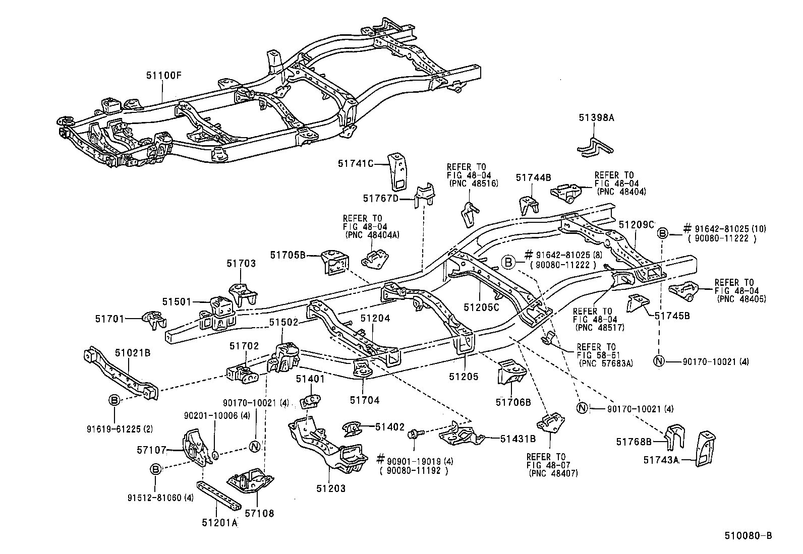 Toyota 51001-04121 FRAME SUB-ASSY