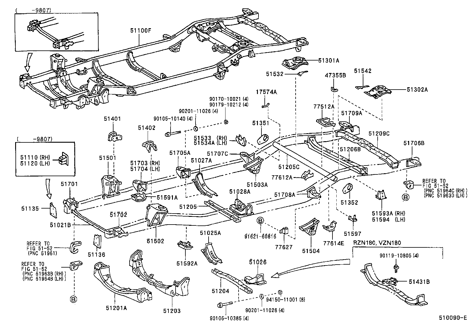 Toyota 51001-3G112 FRAME SUB-ASSY