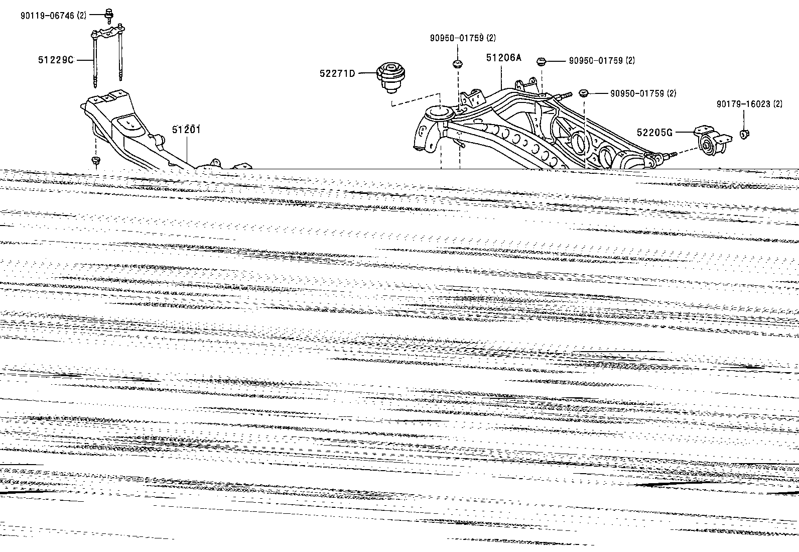 51206-30050 MEMBER SUB-ASSY, REAR SUSPENSION product image