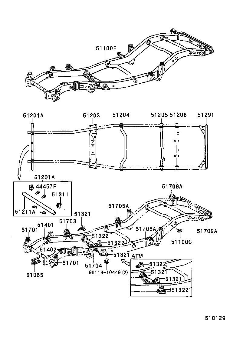 51421-60170 BRACKET SUB-ASSY, ENGINE FRONT MOUNTING, RH product image