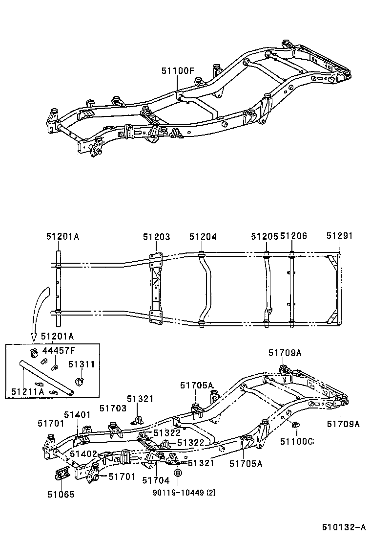 51401-60030 BRACKET SUB-ASSY, ENGINE FRONT MOUNTING, RH product image