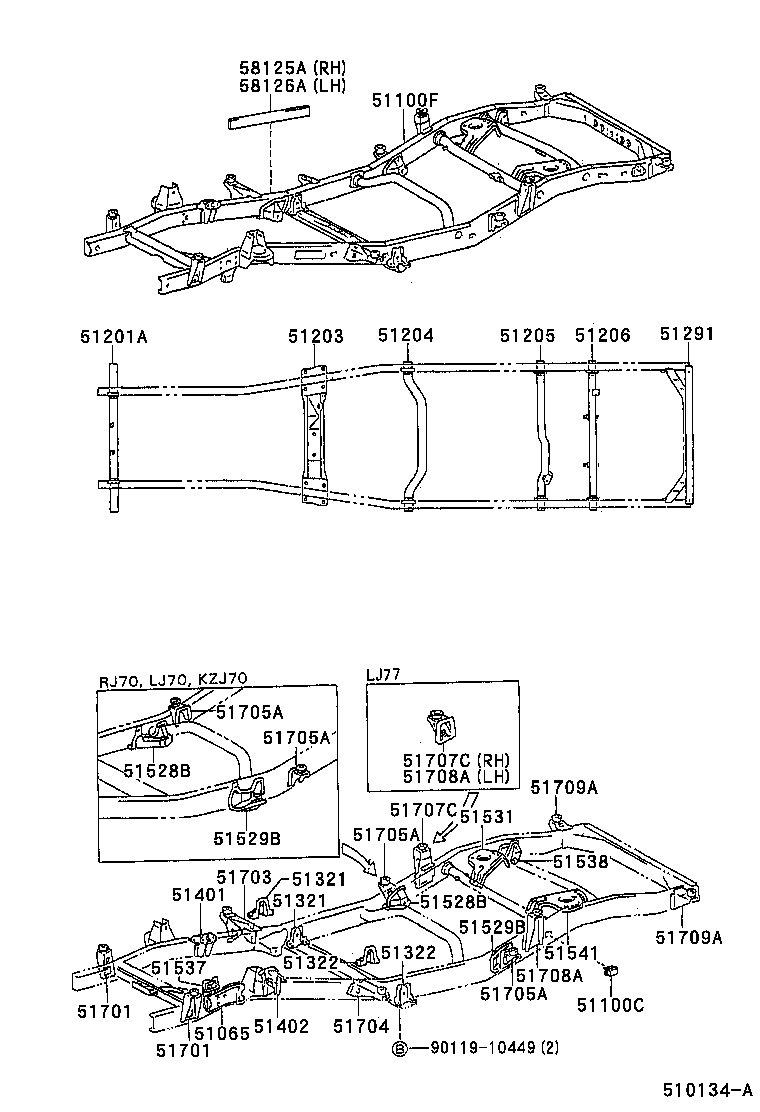 51401-60030 BRACKET SUB-ASSY, ENGINE FRONT MOUNTING, RH product image