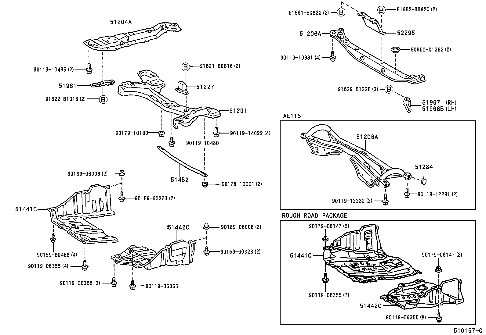 51284-12020 COVER, REAR SUSPENSION MEMBER HOLE product image