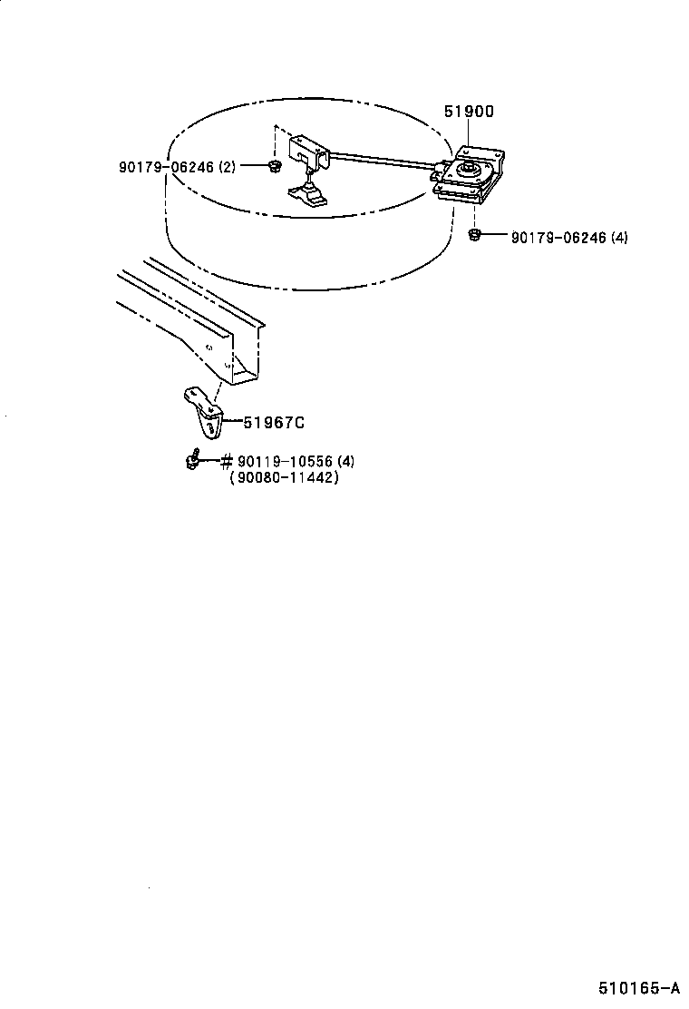 Toyota 51900-08010 CARRIER ASSY, SPARE WHEEL