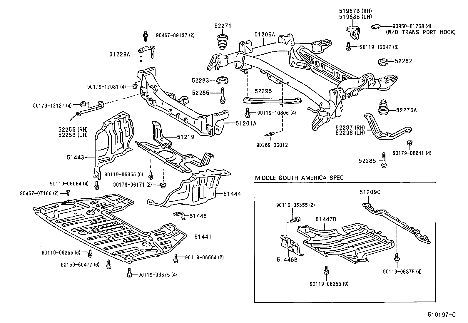 Toyota 51967-50030 HOOK, TRANSPORT, REAR RH