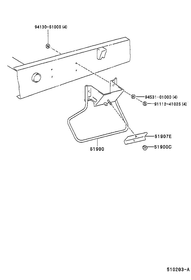 51908-37010 BRACKET SUB-ASSY, SPARE WHEEL CARRIER product image