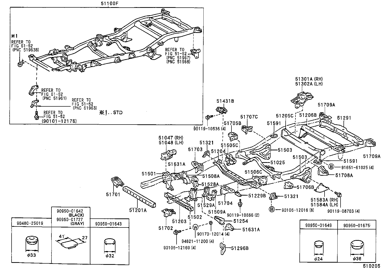 51204-35500 MEMBER SUB-ASSY, ENGINE FRONT MOUNTING product image