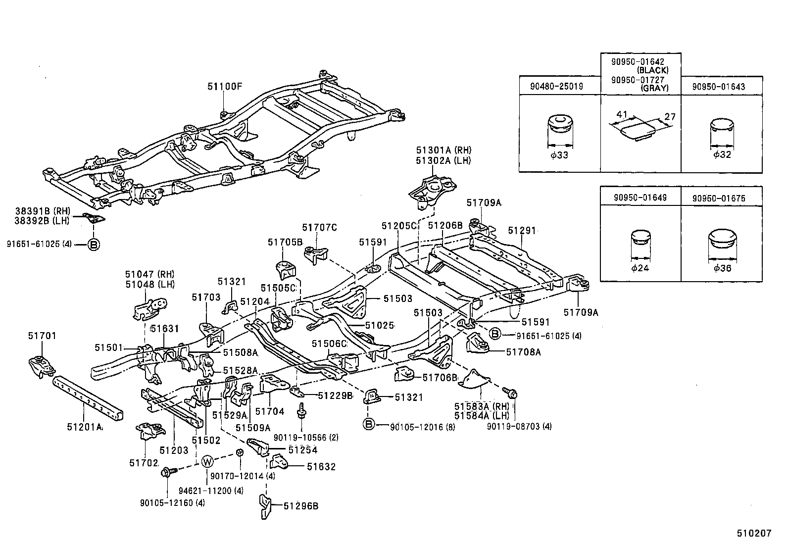 38392-35020 GUSSET, NO.1 CROSSMEMBER, LH product image