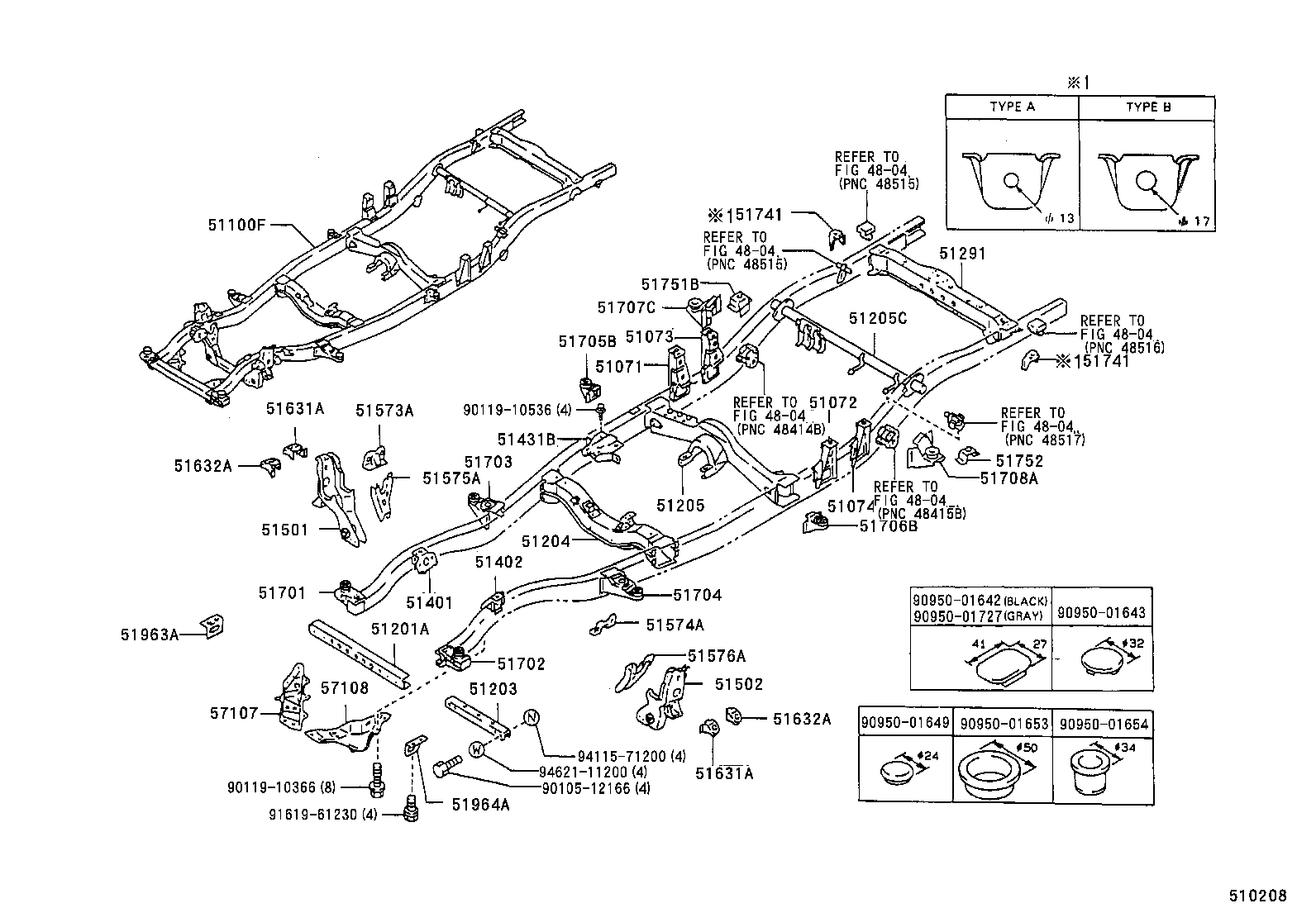 51047-35080 BRACKET SUB-ASSY, ENGINE MOUNTING & UPPER ARM, RH product image