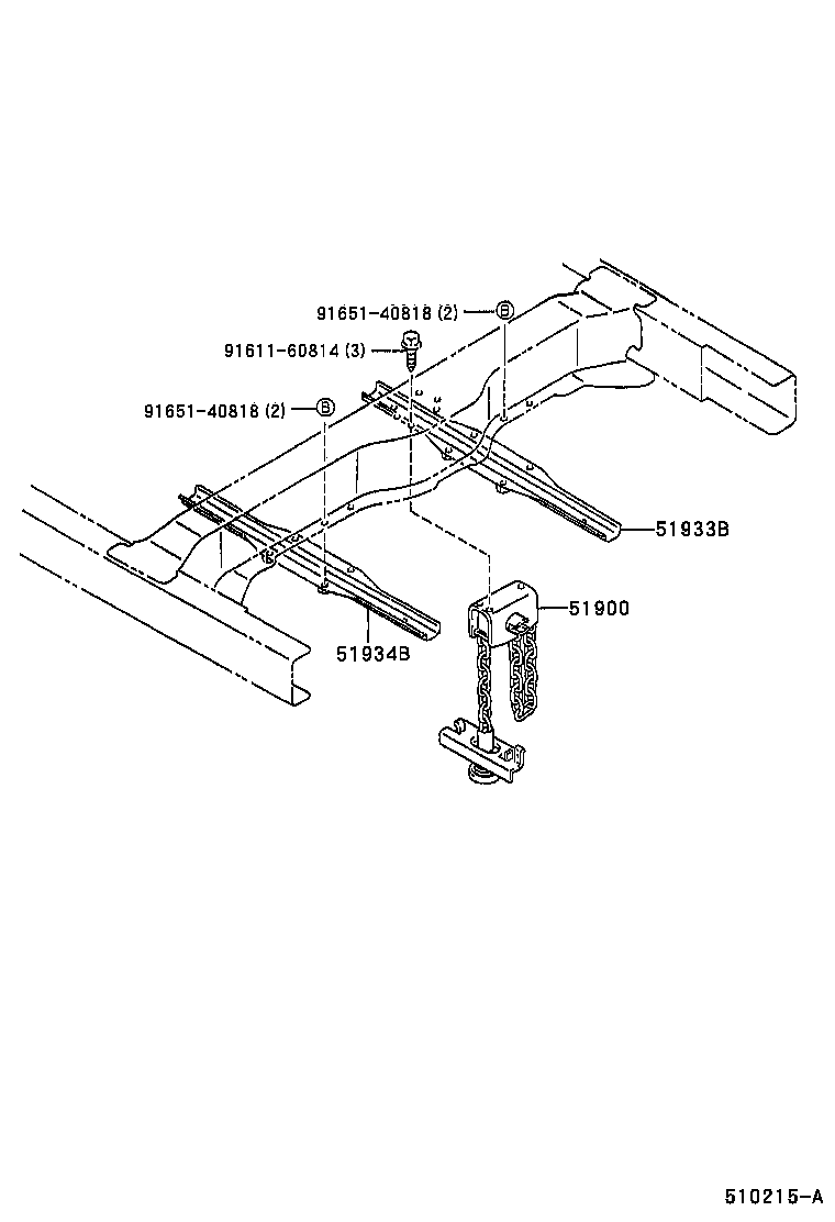 51933-35100 STOPPER, SPARE WHEEL CARRIER, RH product image