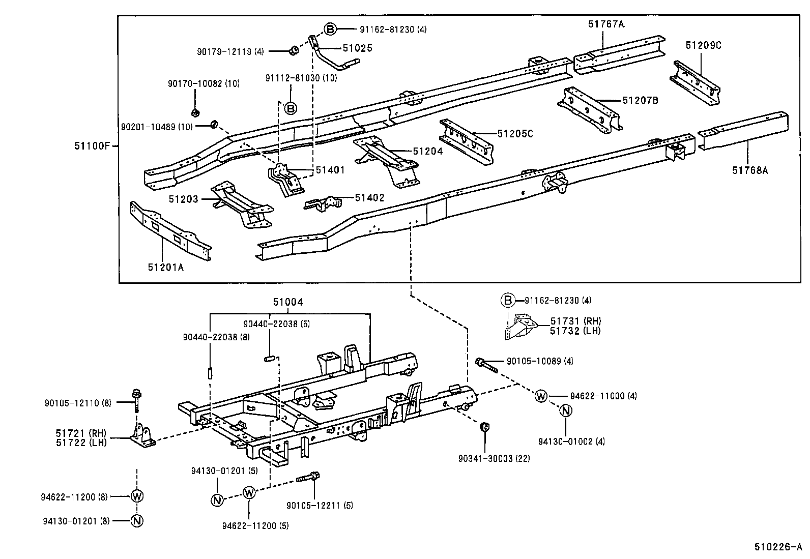 51244-37020 MEMBER SUB-ASSY, ENGINE FRONT MOUNTING product image