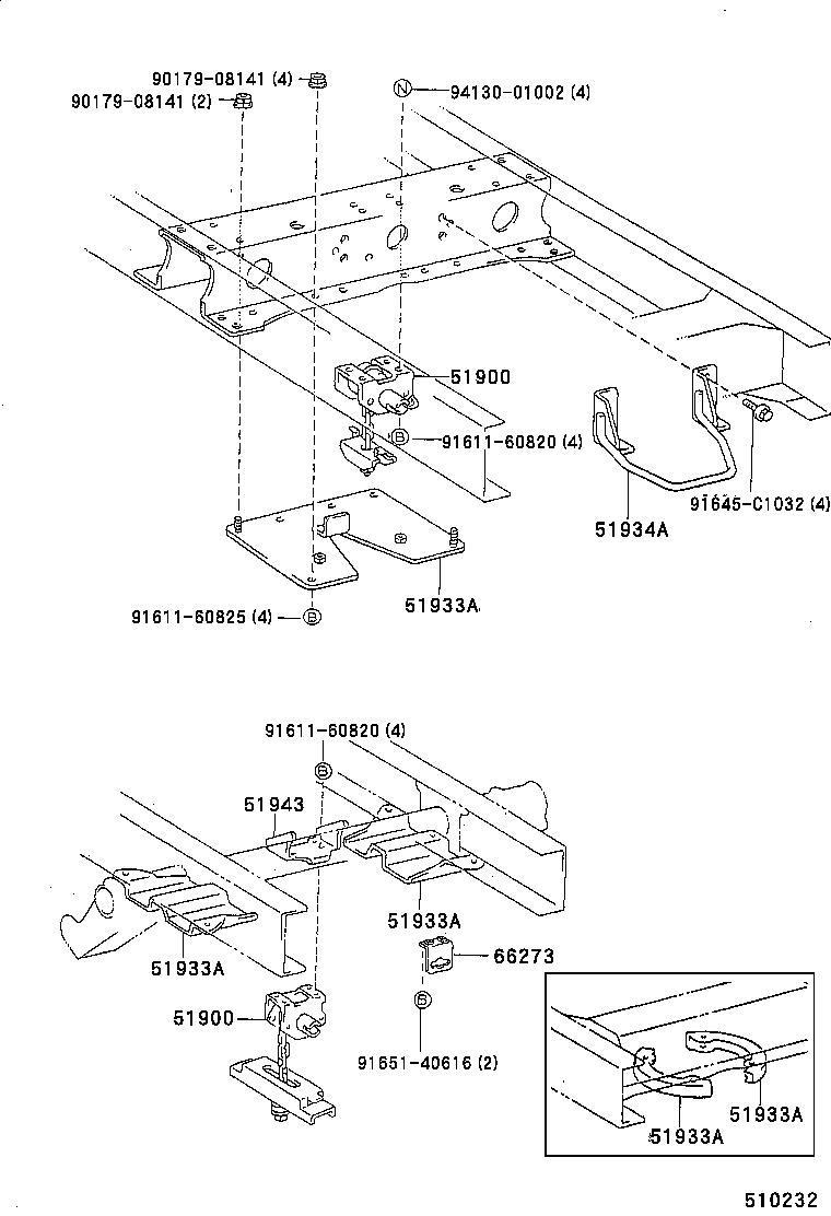 51908-37010 BRACKET SUB-ASSY, SPARE WHEEL CARRIER product image