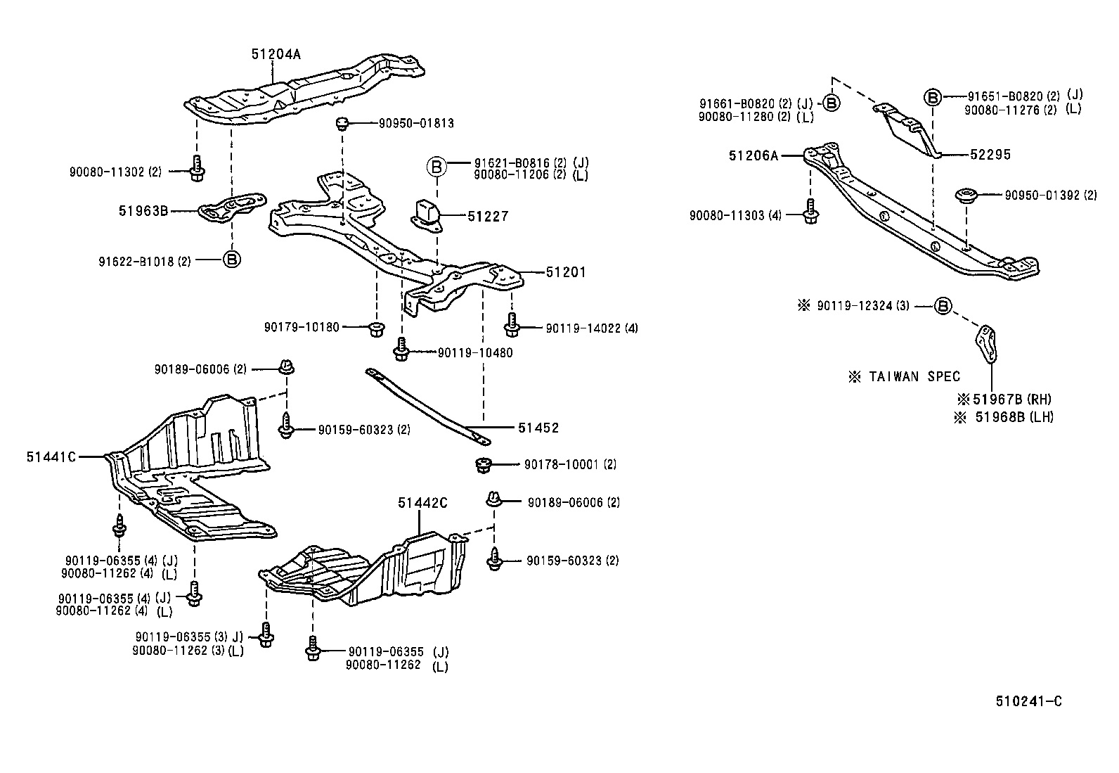 Toyota 51963-12210 HOOK, TRANSPORT, FRONT RH