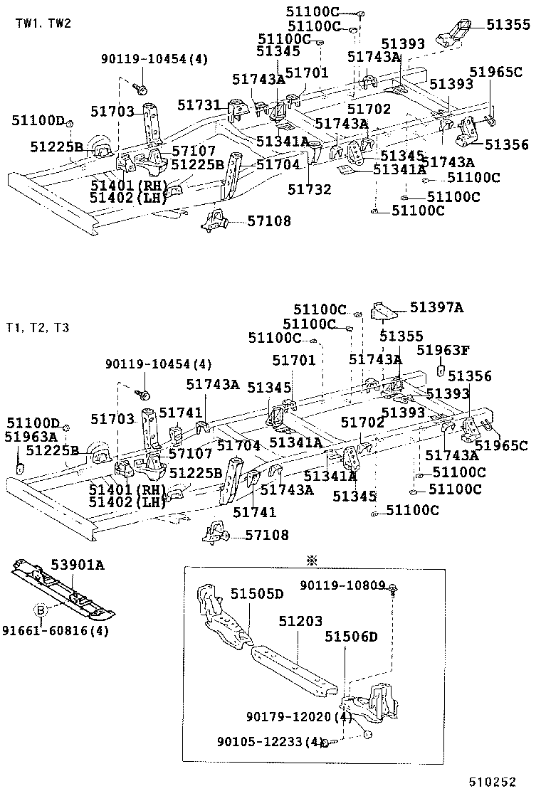 51401-25160 BRACKET SUB-ASSY, ENGINE FRONT MOUNTING, RH product image