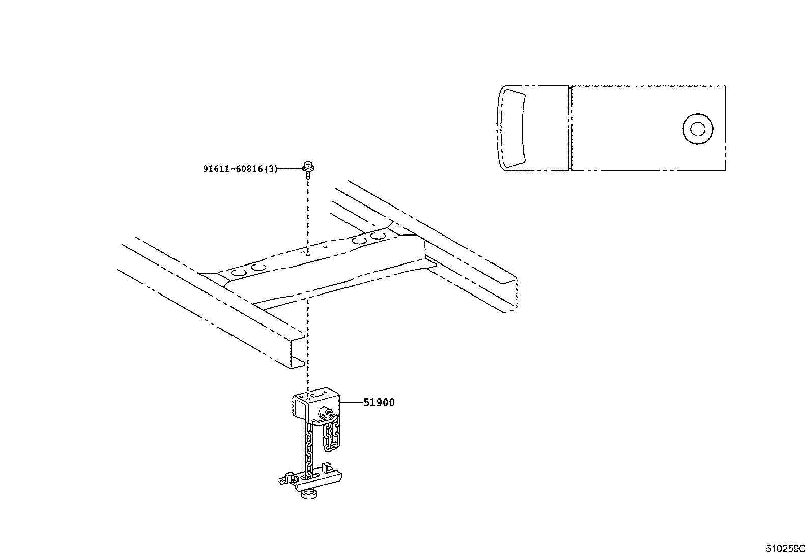 51908-25010 BRACKET SUB-ASSY, SPARE WHEEL CARRIER product image