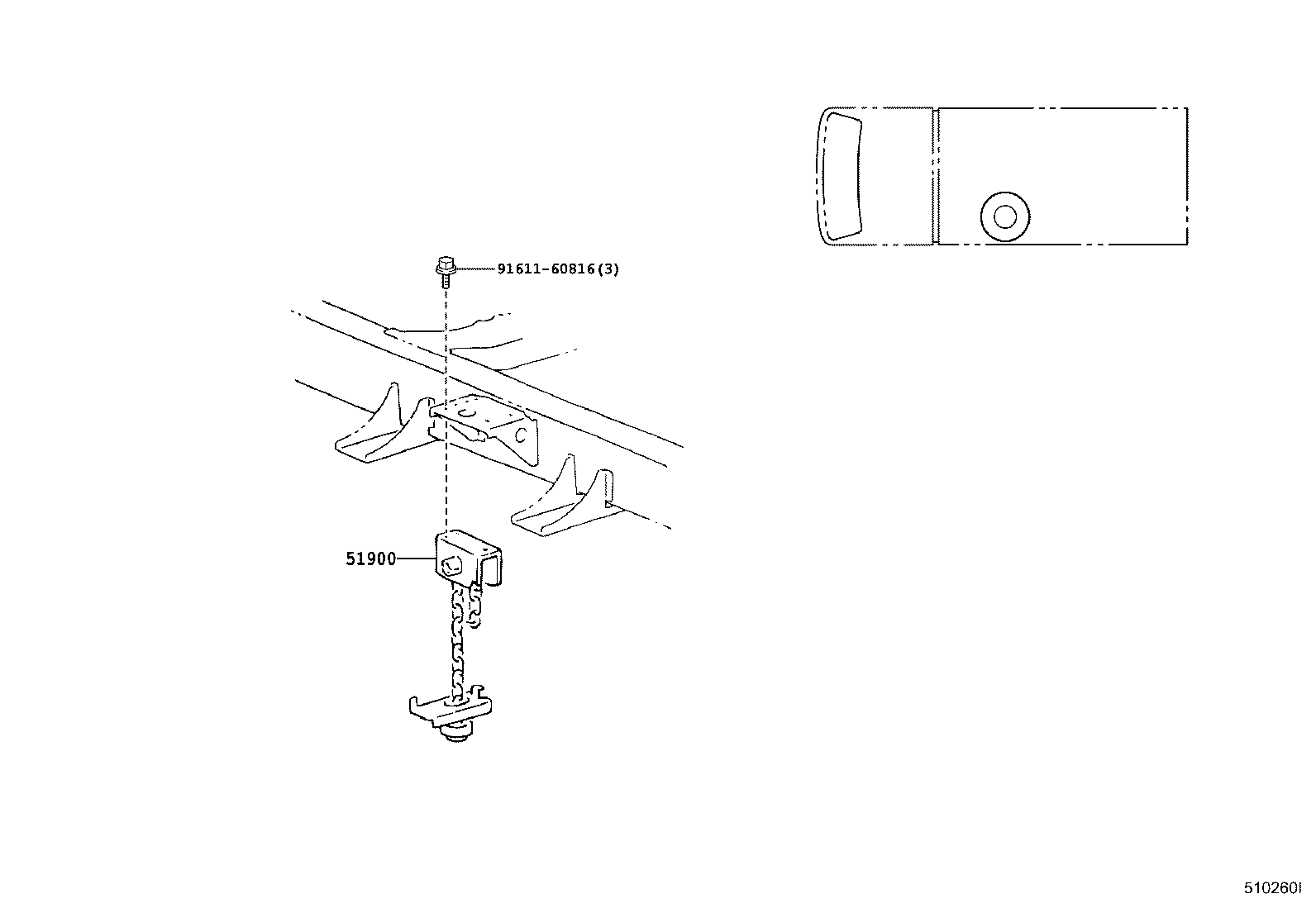 51908-25010 BRACKET SUB-ASSY, SPARE WHEEL CARRIER product image