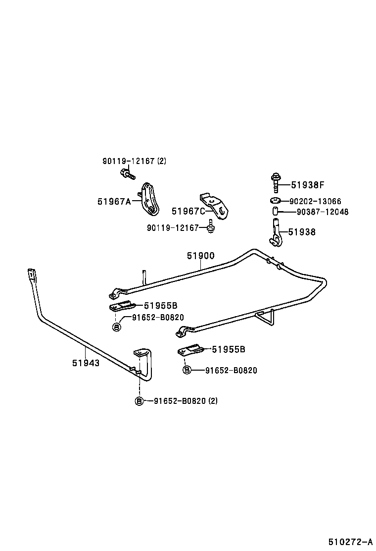 51903-26540 CARRIER ASSY, SPARE WHEEL product image