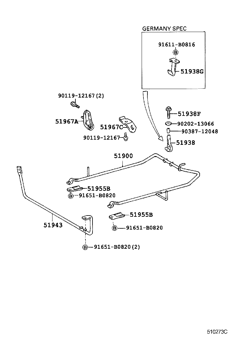 90119-12293 BOLT(FOR SPARE WHEEL CARRIER LOCK) product image