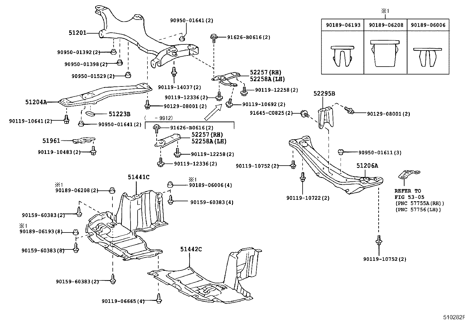 51206-21050 MEMBER SUB-ASSY, REAR SUSPENSION product image