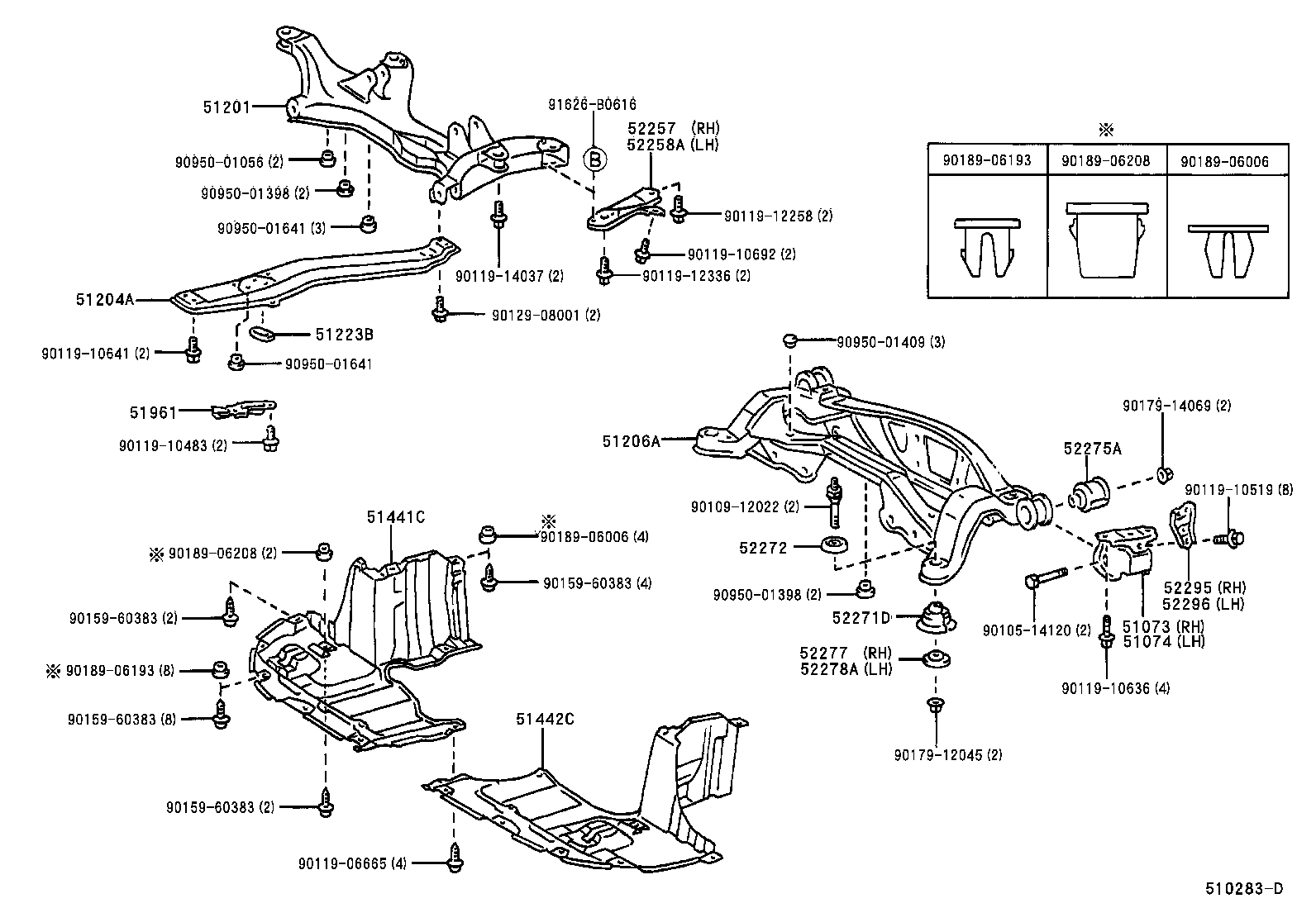51206-21050 MEMBER SUB-ASSY, REAR SUSPENSION product image