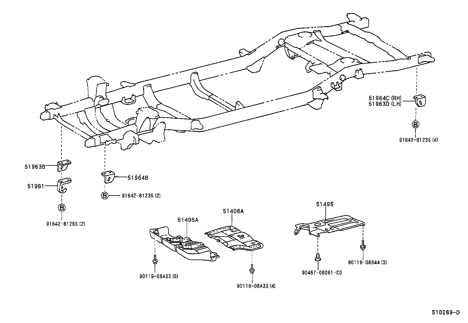 Toyota 51964-35060 HOOK, TRANSPORT, REAR LH