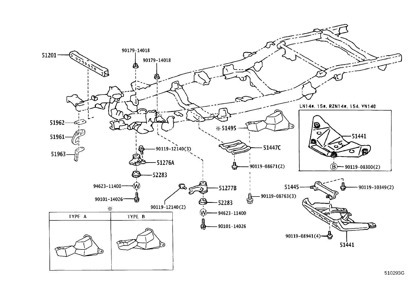 51445-04010 BRACKET, ENGINE UNDER COVER product image
