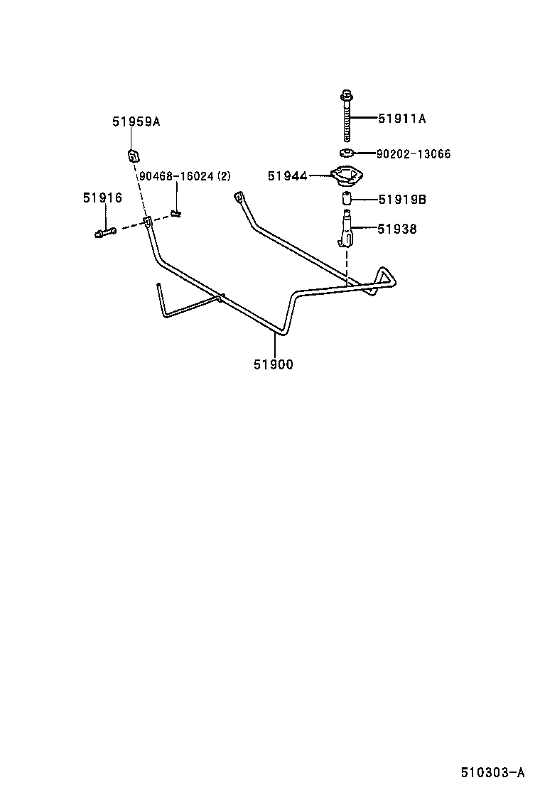 Toyota 51911-42010 BOLT, SPARE WHEEL