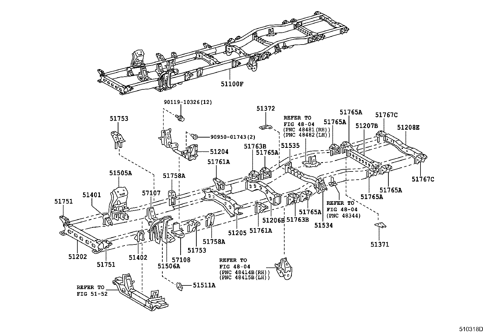 51201-36180 CROSSMEMBER SUB-ASSY, FRAME, NO.2 product image
