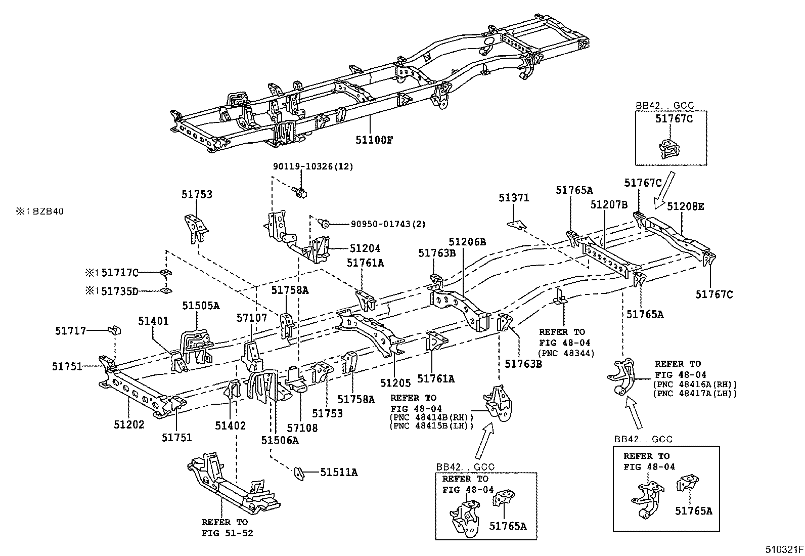 51421-36210 BRACKET SUB-ASSY, ENGINE FRONT MOUNTING, RH product image