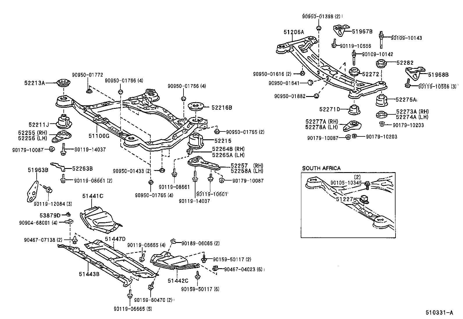 51227-33010 WEIGHT, FRONT SUSPENSION MEMBER DAMPER product image