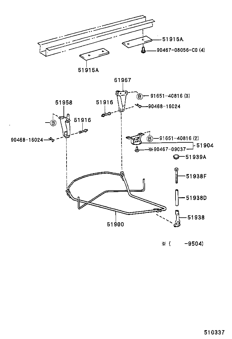 51904-28040 BRACKET SUB-ASSY, SPEARE WHEEL CARRIER product image