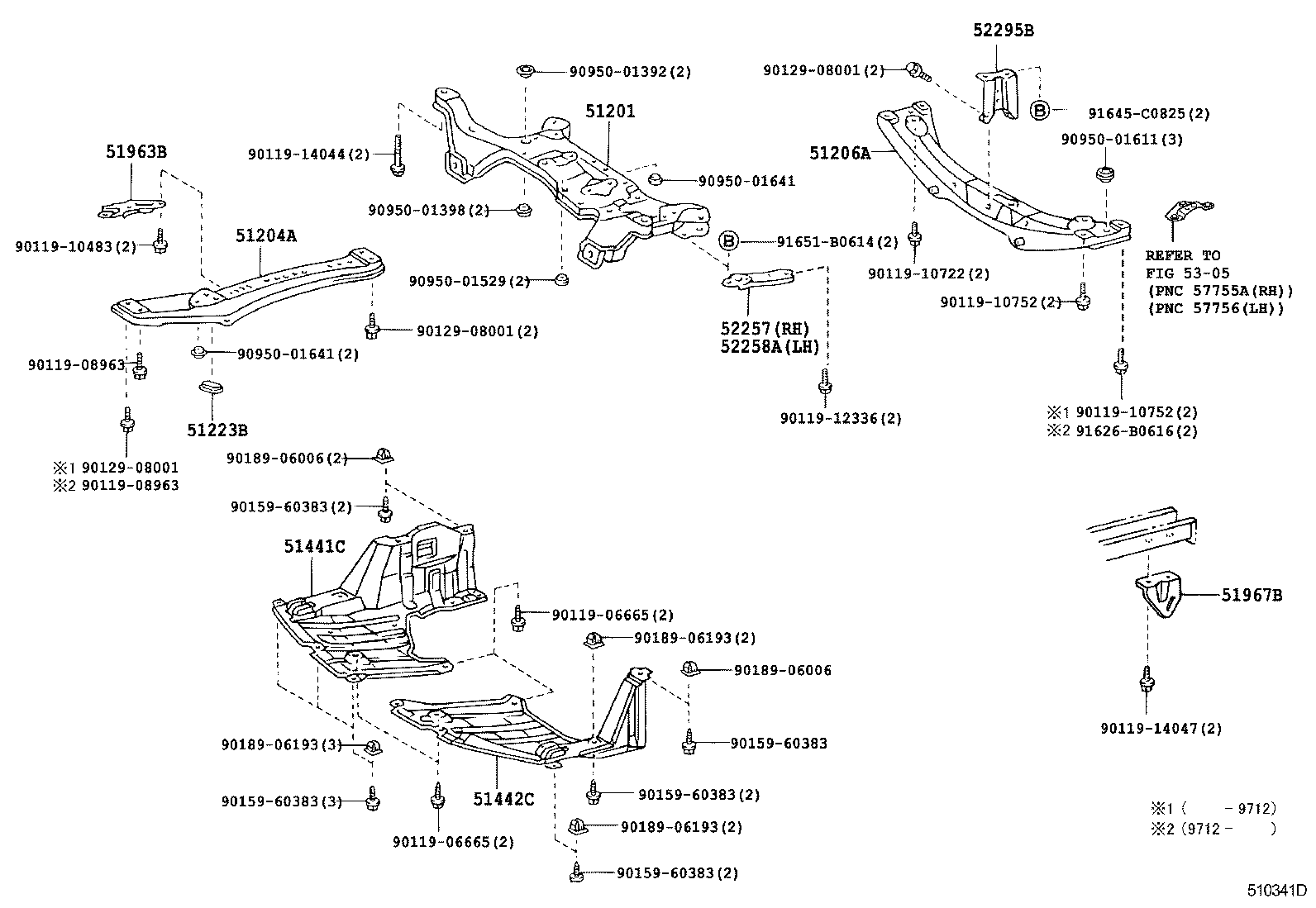 51206-21030 MEMBER SUB-ASSY, REAR SUSPENSION product image