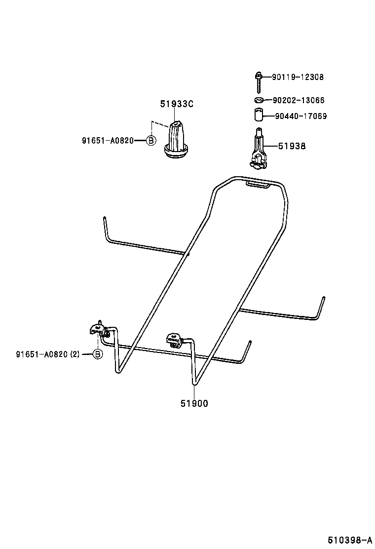 51903-44020 CARRIER ASSY, SPARE WHEEL product image