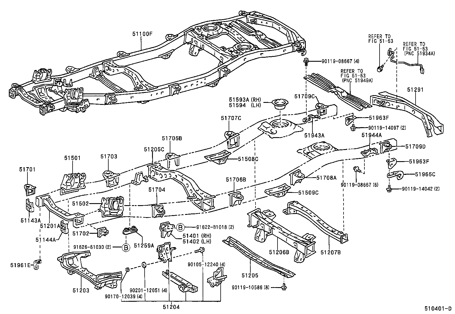 Toyota 51001-6C600 FRAME SUB-ASSY