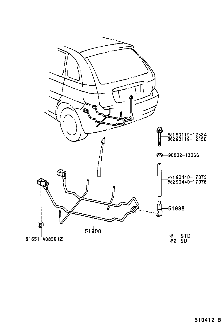 51903-44040 CARRIER ASSY, SPARE WHEEL product image