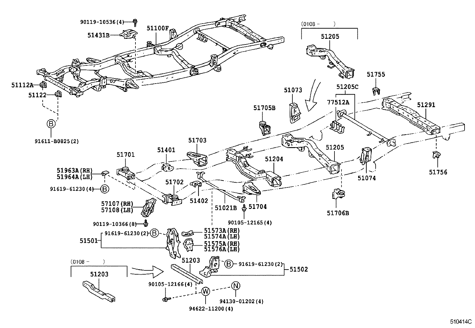 51047-35090 BRACKET SUB-ASSY, ENGINE FRONT MOUNTING, RH product image