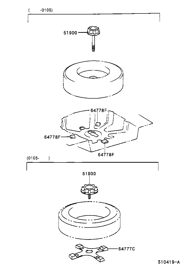 51931-53010 CARRIER ASSY, SPARE WHEEL product image