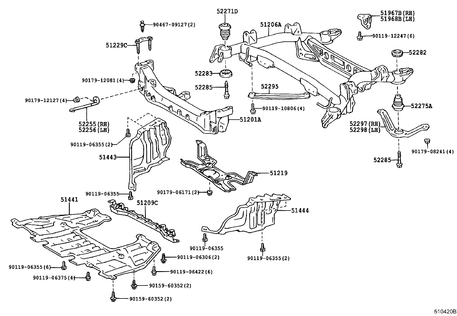 51211-50040 CROSSMEMBER SUB-ASSY, FRAME, FRONT product image