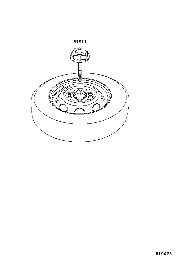 51911-87207 BOLT ASSY, SPARE WHEEL MOUNTING product image