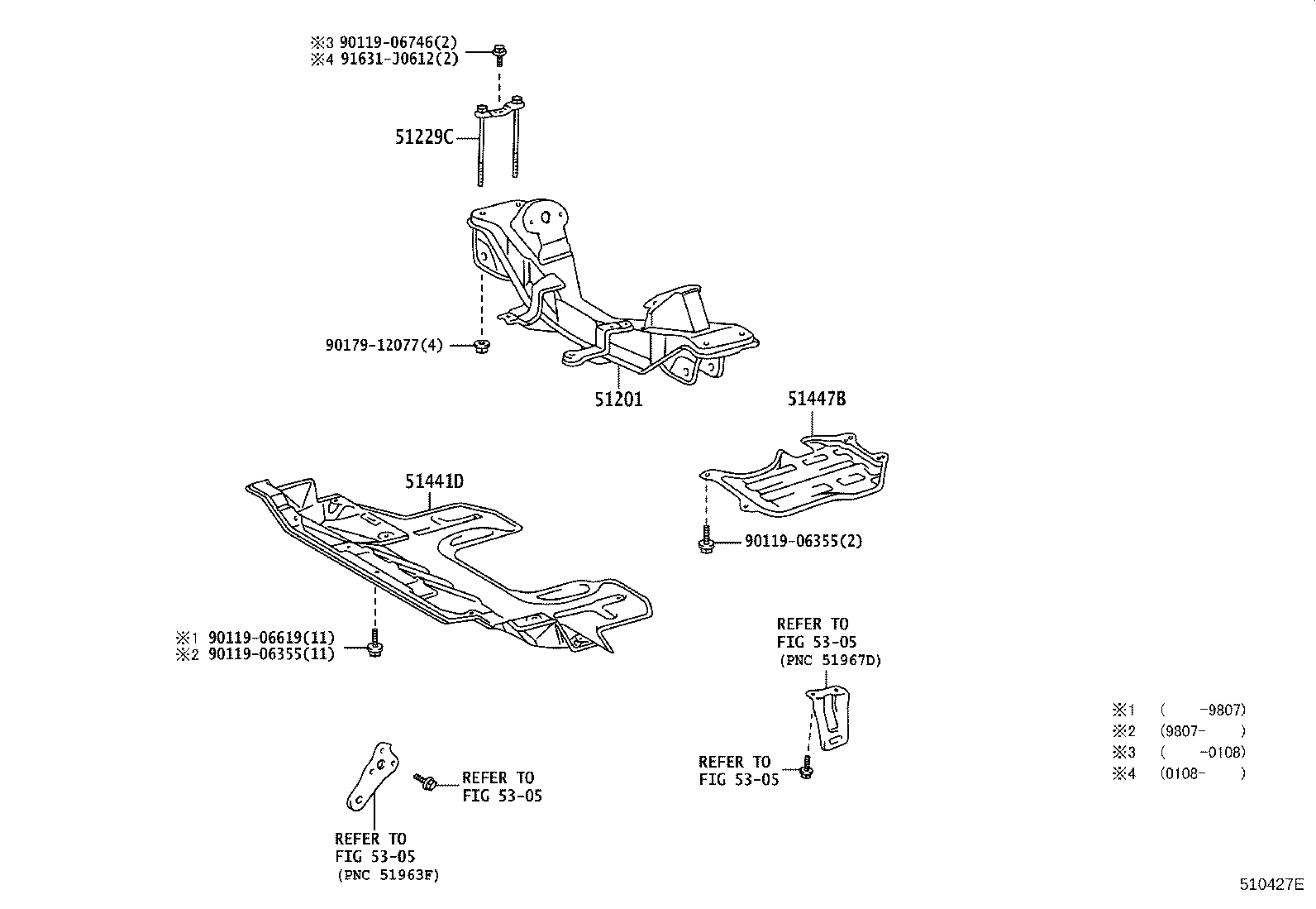 51201-43011 CROSSMEMBER SUB-ASSY, FRONT SUSPENSION product image