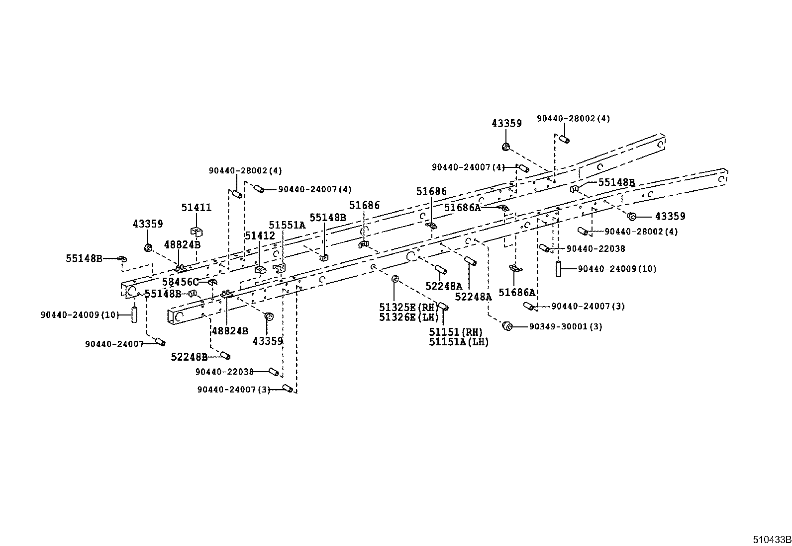 51201-36180 CROSSMEMBER SUB-ASSY, FRAME, NO.2 product image