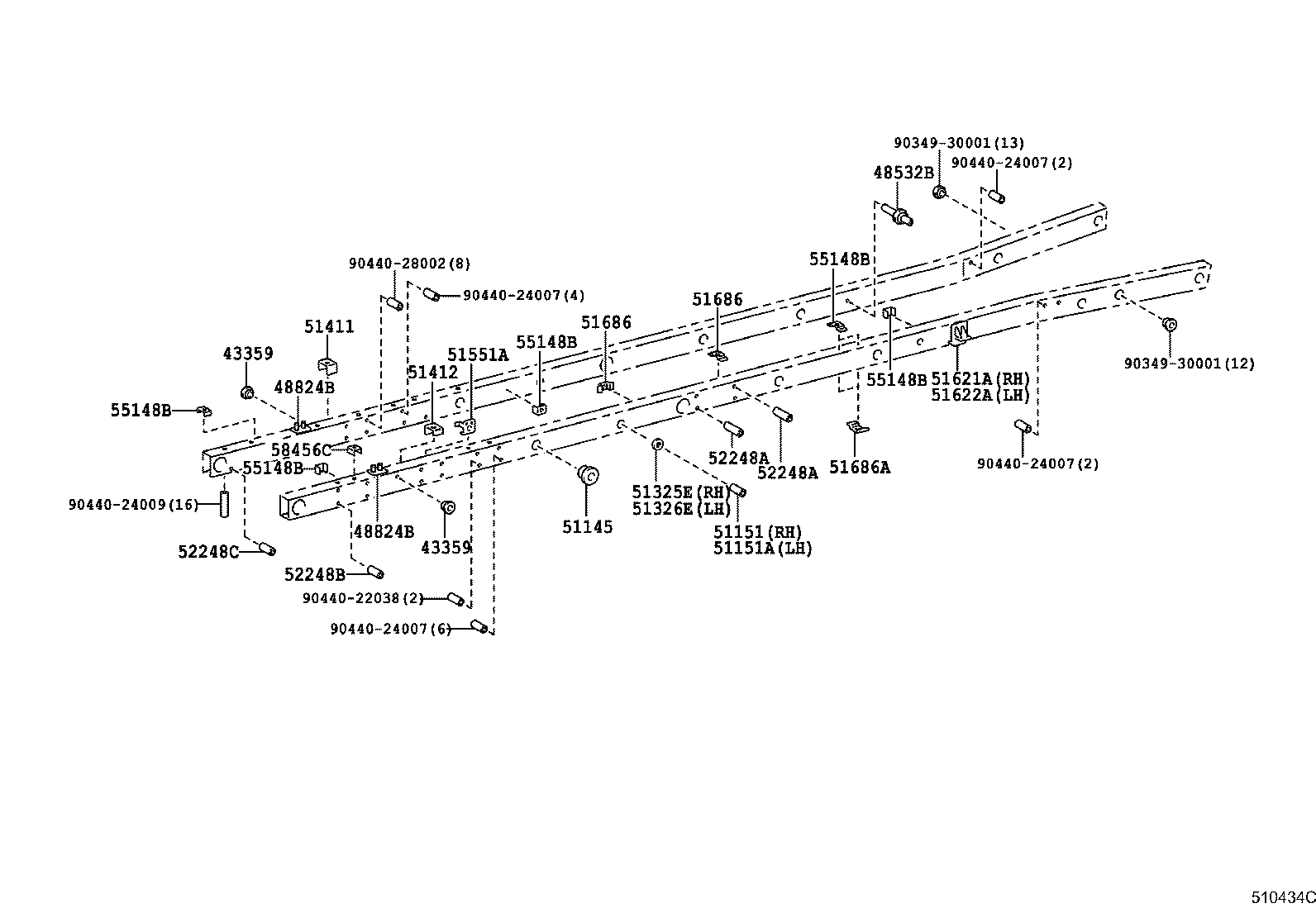 51201-36180 CROSSMEMBER SUB-ASSY, FRAME, NO.2 product image