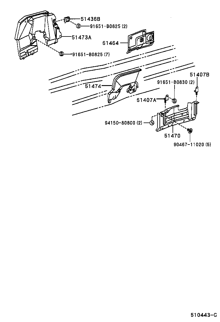 51440-37110 COVER, ENGINE UNDER, RH product image
