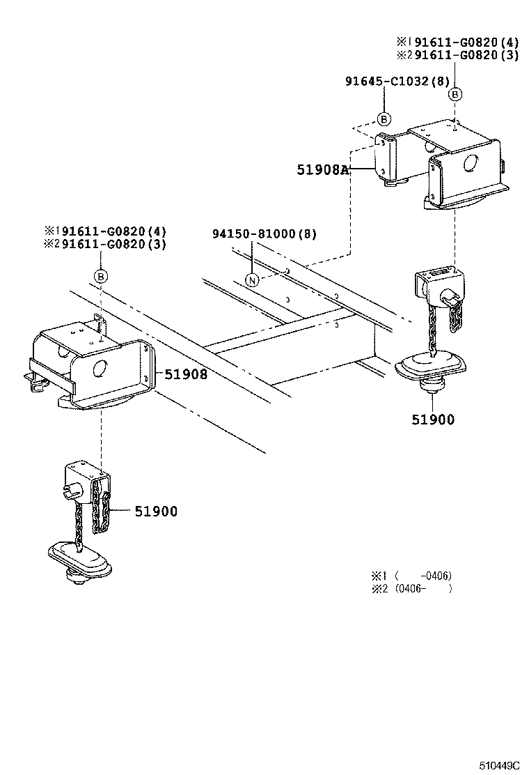 51908-37140 BRACKET SUB-ASSY, SPARE WHEEL MOUNTING product image