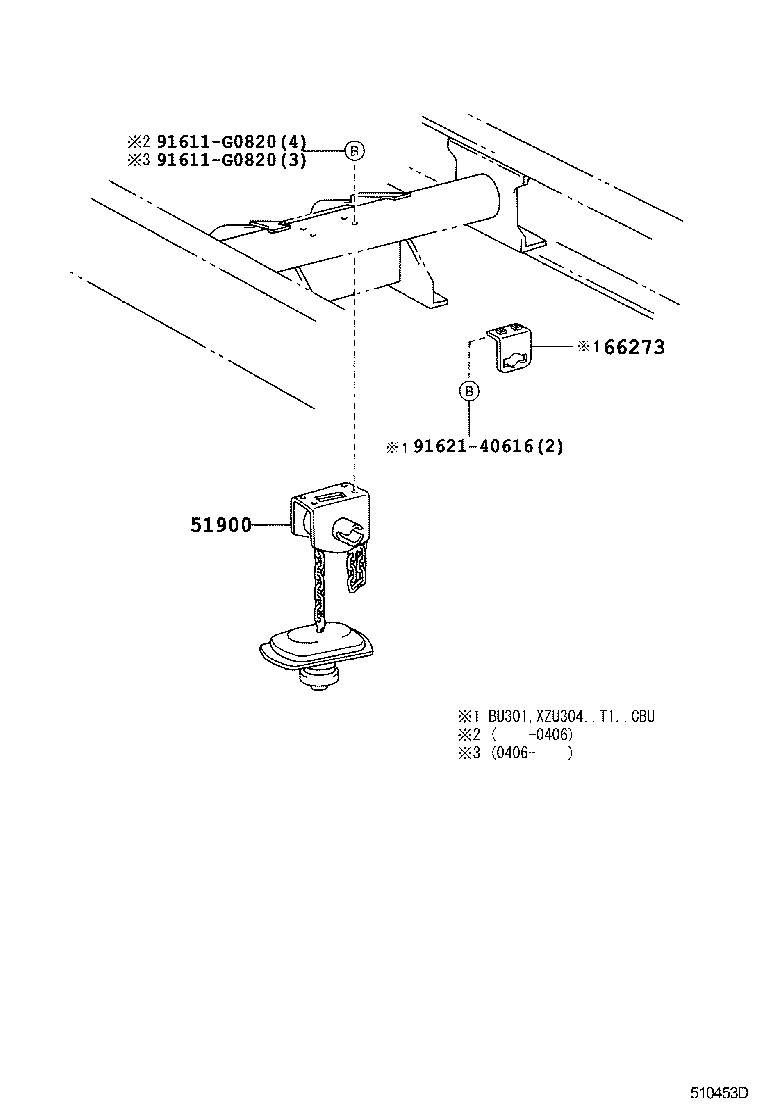 51908-37140 BRACKET SUB-ASSY, SPARE WHEEL MOUNTING product image