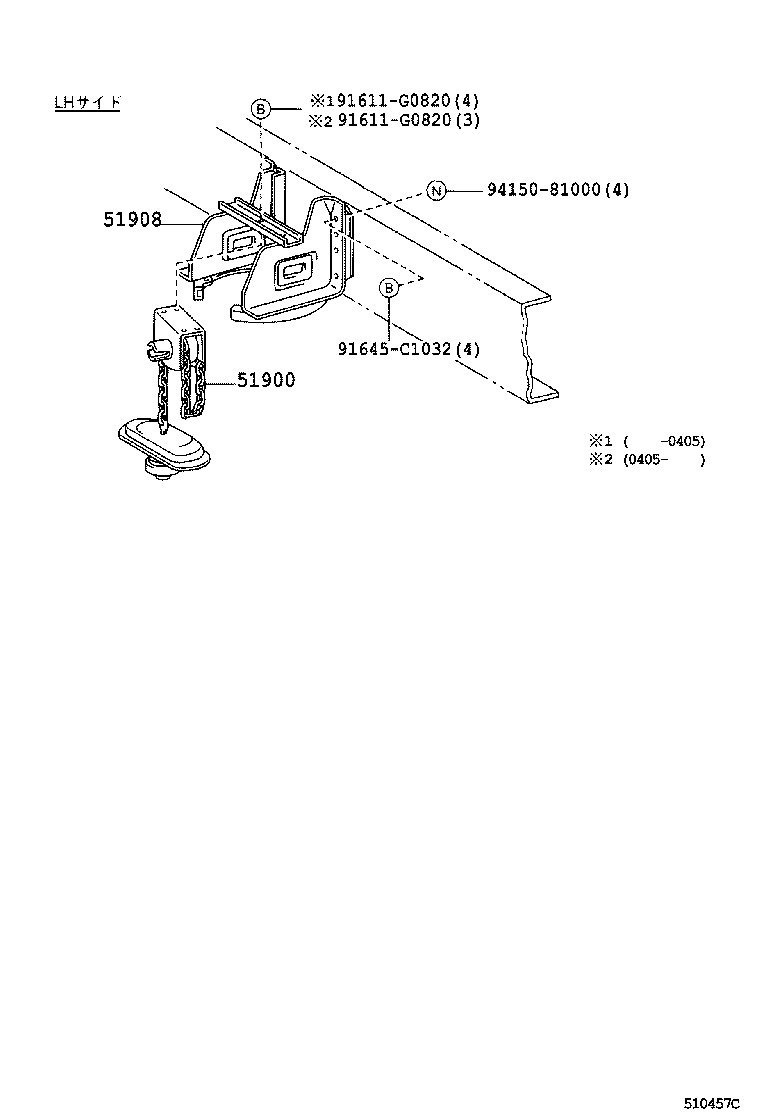 51908-37160 BRACKET SUB-ASSY, SPARE WHEEL CARRIER product image