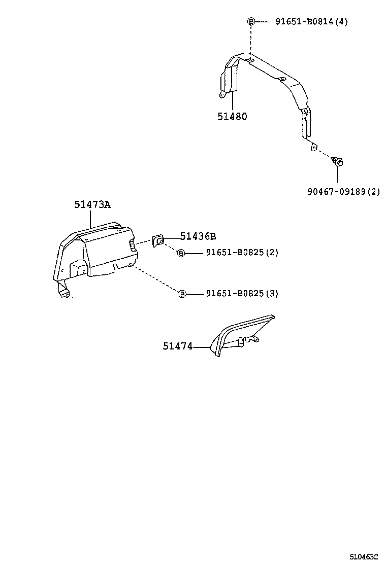 51440-37110 COVER, ENGINE UNDER, RH product image
