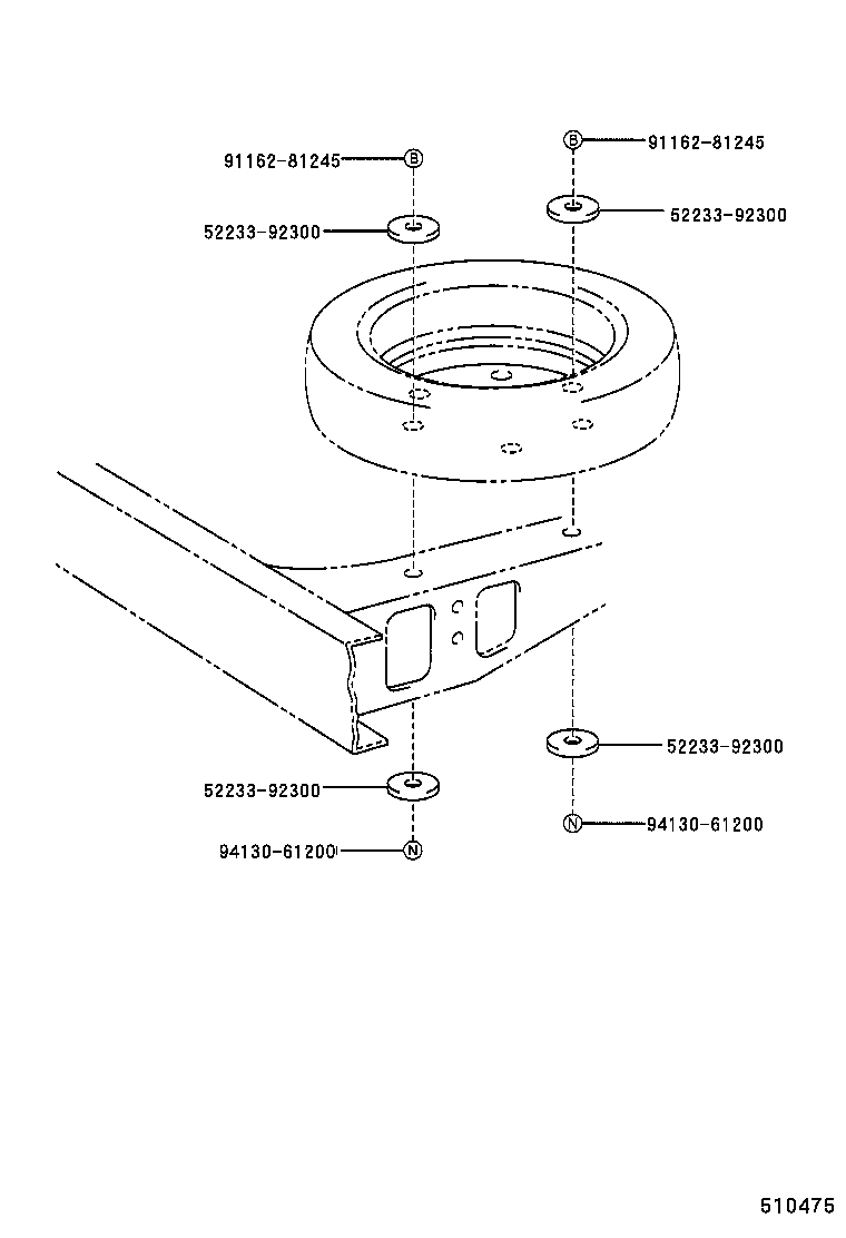 51908-37160 BRACKET SUB-ASSY, SPARE WHEEL CARRIER product image