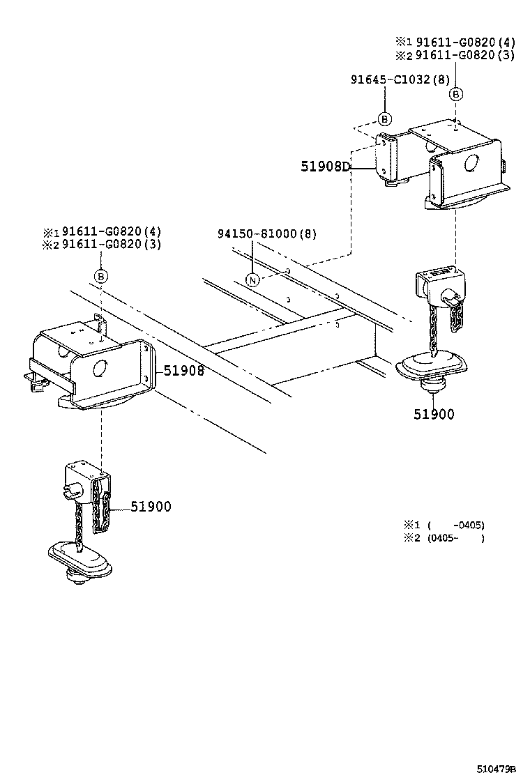 51908-37160 BRACKET SUB-ASSY, SPARE WHEEL CARRIER product image